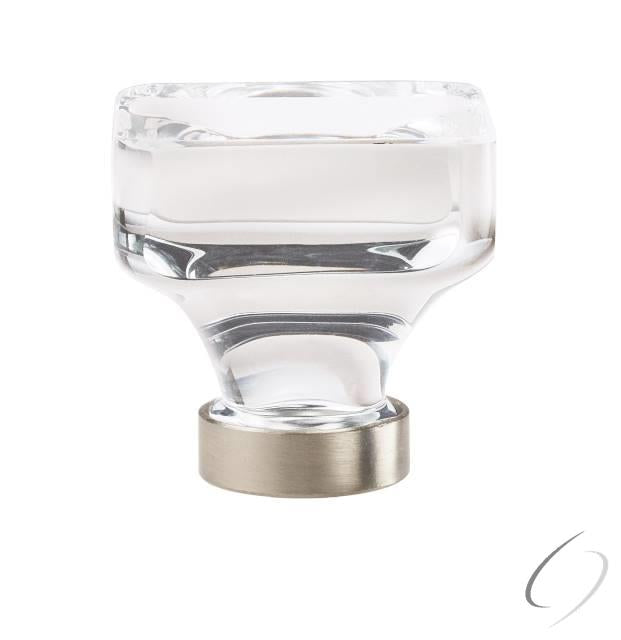 Amerock BP36653CG10 1-3/8" (35 mm) Square Glacio Crystal Cabinet Knob Satin Nickel Finish