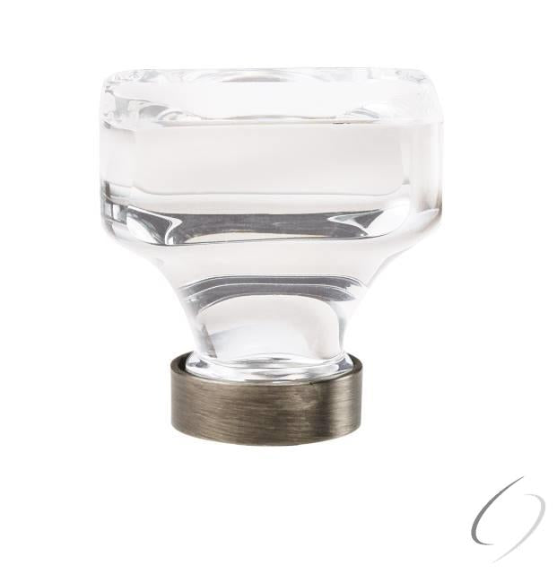 Amerock BP36653CGM 1-3/8" (35 mm) Square Glacio Crystal Cabinet Knob Gunmetal Finish