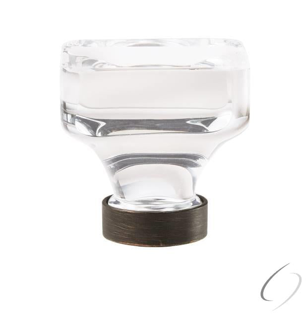 Amerock BP36653CORB 1-3/8" (35 mm) Square Glacio Crystal Cabinet Knob Oil Rubbed Bronze Finish