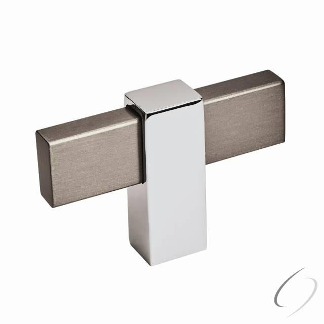 Amerock BP36720BBN26 Mulino T-Knob Cabinet Knob Black Satin Nickel by Bright Chrome Finish