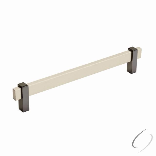 Amerock BP36725SCBN Mulino Cabinet Pull with 7-9/16" Center to Center Silver Champagne by Black Nick