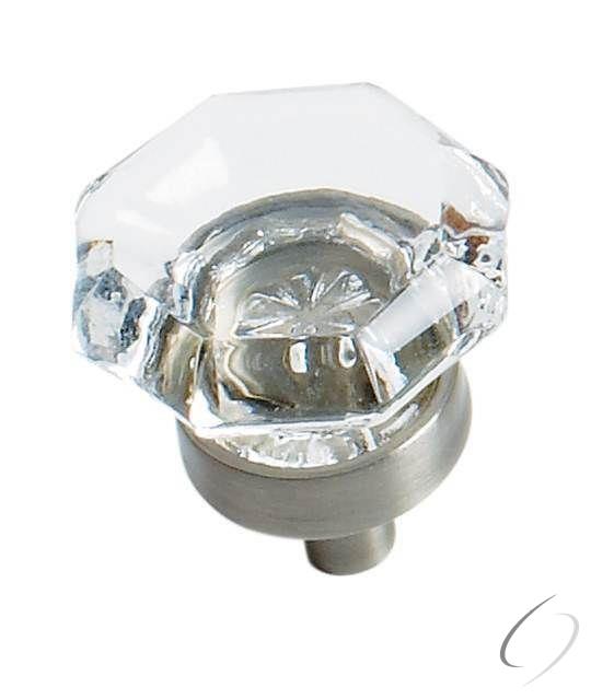 Amerock BP55266CG10 1-1/16" (27 mm) Diameter Traditional Classics Cabinet Knob Clear Glass / Satin N