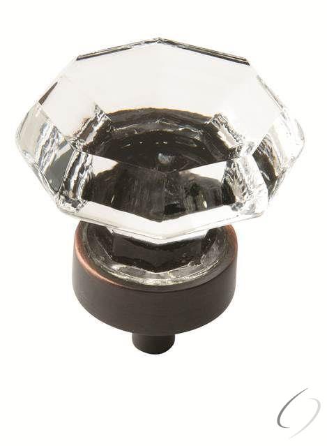 Amerock BP55268CORB 1-5/16" (33 mm) Diameter Traditional Classics Cabinet Knob Glass / Oil Rubbed Br