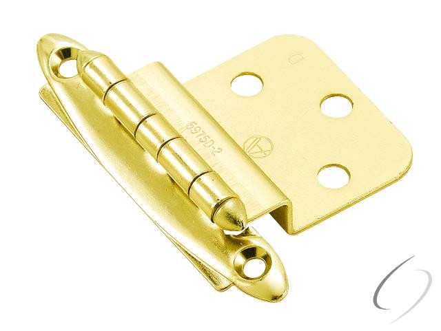 Amerock BPR34173 3/8" (10 mm) Inset Non Self Closing Face Mount Cabinet Hinge 2 Pack Bright Brass Fi