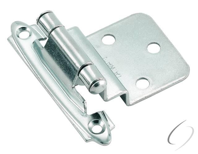 Amerock BPR342826 3/8" (10 mm) Inset Self Closing Face Mount Cabinet Hinge 2 Pack Bright Chrome Fini