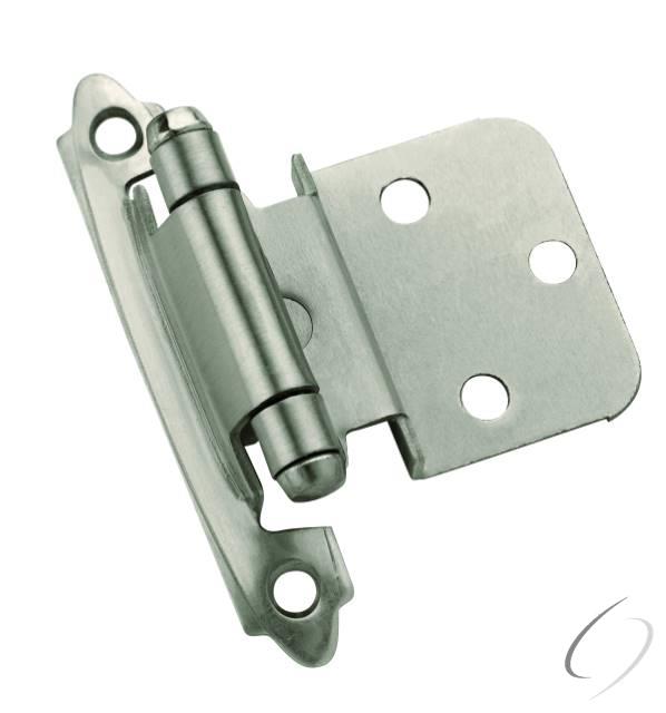 Amerock BPR3428AS 3/8" (10 mm) Inset Self Closing Face Mount Cabinet Hinge 2 Pack Antique Silver Fin