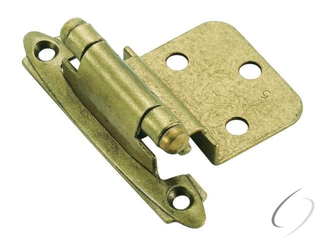 Amerock BPR3428BB 3/8" (10 mm) Inset Self Closing Face Mount Cabinet Hinge 2 Pack Burnished Brass Fi
