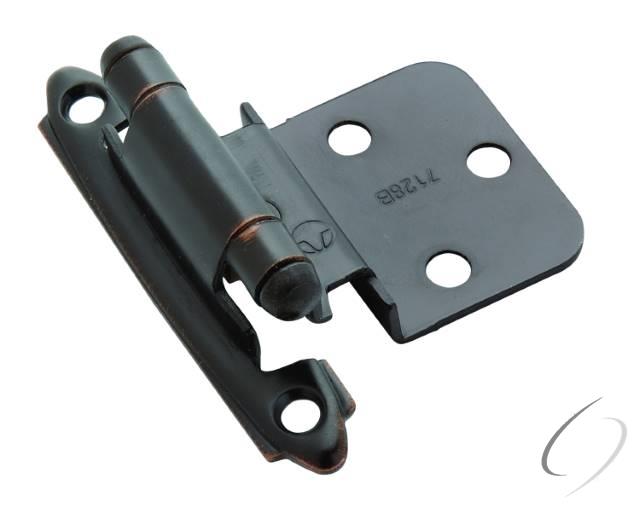 Amerock BPR3428ORB 3/8" (10 mm) Inset Self Closing Face Mount Cabinet Hinge 2 Pack Oil Rubbed Bronze