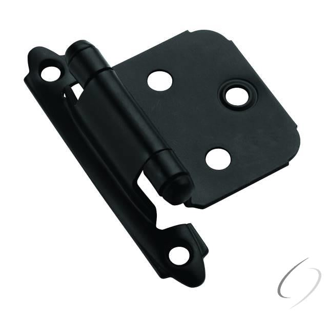 Amerock BPR3429FB Variable Overlay Self Closing Face Mount Cabinet Hinge 2 Pack Flat Black Finish