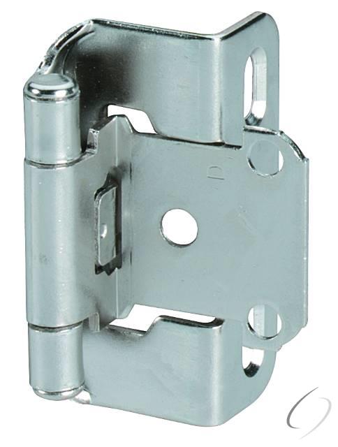 Amerock BPR755014 1/2" (13 mm) Overlay Self Closing Partial Wrap Cabinet Hinge 2 Pack Nickel Finish