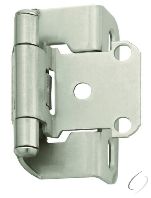 Amerock BPR7550G10 1/2" (13 mm) Overlay Self Closing Partial Wrap Cabinet Hinge 2 Pack Satin Nickel