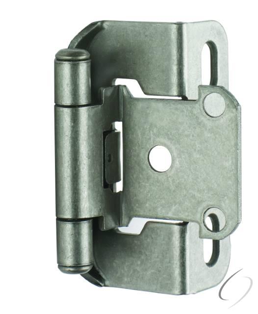 Amerock BPR7550WN 1/2" (13 mm) Overlay Self Closing Partial Wrap Cabinet Hinge 2 Pack Weathered Nick
