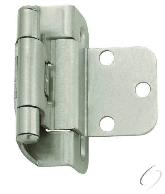 Amerock BPR7565G10 3/8" (10 mm) Inset Self Closing Partial Wrap Cabinet Hinge 2 Pack Satin Nickel Fi
