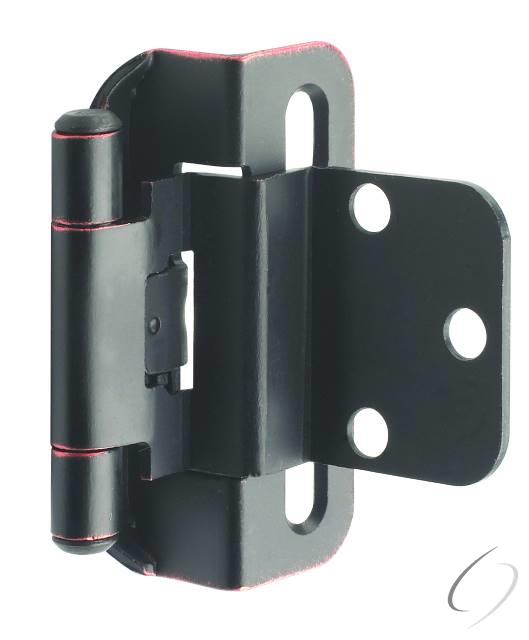 Amerock BPR7565ORB 3/8" (10 mm) Inset Self Closing Partial Wrap Cabinet Hinge 2 Pack Oil Rubbed Bron