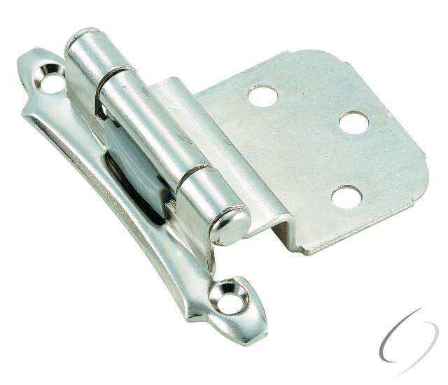Amerock BPR792826 3/8" (10 mm) Inset Self Closing Face Mount Cabinet Hinge 2 Pack Bright Chrome Finish
