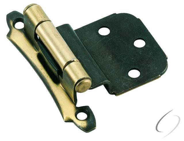 Amerock BPR7928AE 3/8" (10 mm) Inset Self Closing Face Mount Cabinet Hinge 2 Pack Antique Brass Fini