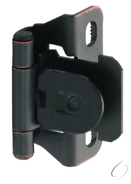 Amerock BPR8715ORB 1/4" (6 mm) Overlay Single Demountable; Partial Wrap Cabinet Hinge 2 Pack Oil Rub