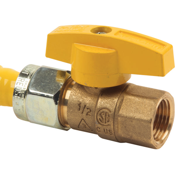 CSSC4K-24 - 1/2" MIP x 1/2" FIP ProCoat Stainless Steel Gas Connector with Ball Valve - 24"