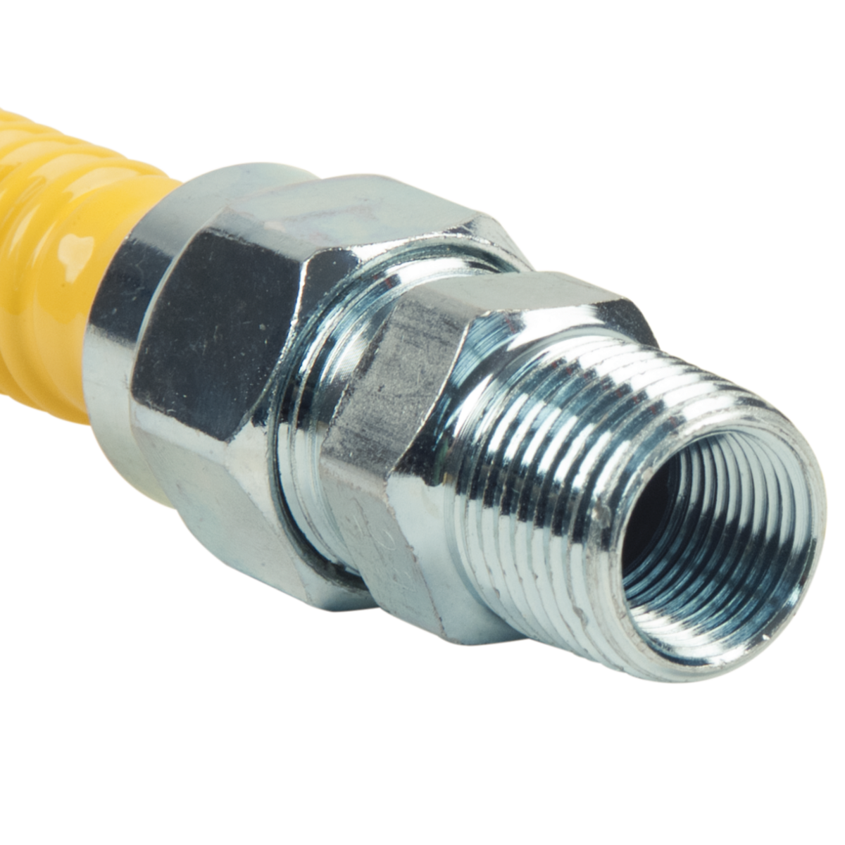 CSSC4K-24 - ProCoat Stainless Steel Gas Connector with Ball Valve - 1/2" MIP x FIP, 1/2" ID, 24"