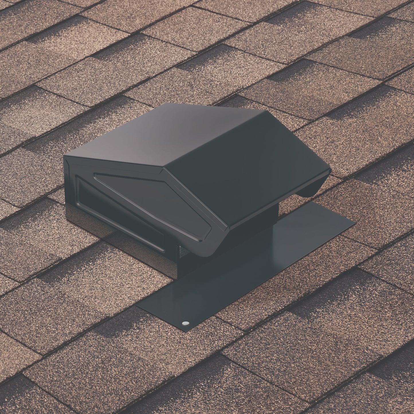 636 - Steel Roof Cap for 3" or 4" Round Duct with Damper & Bird Screen - Black