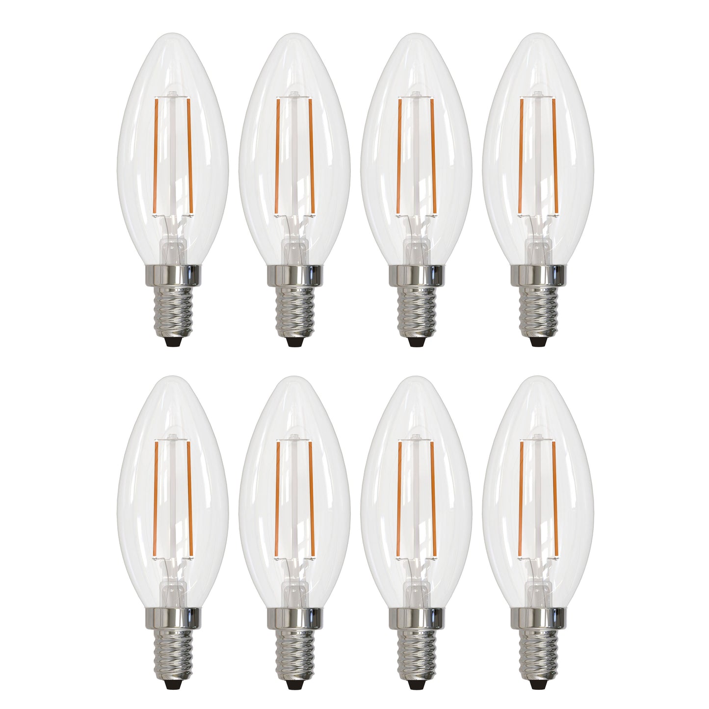 776699 - Filaments Dimmable B11 LED Light Bulb - 4 Watt - 4000K - 8 Pack