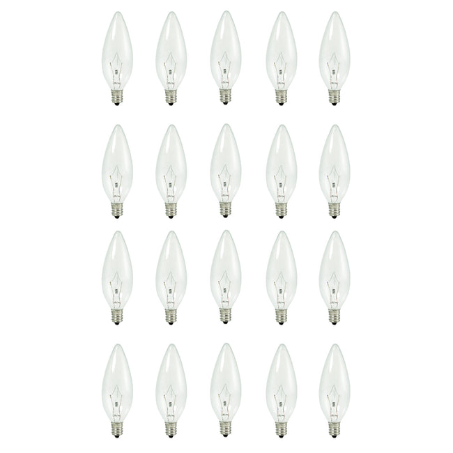 460040 - Krypton Torpedo B10 Candelabra Light Bulb - 40 Watt - 20 Pack