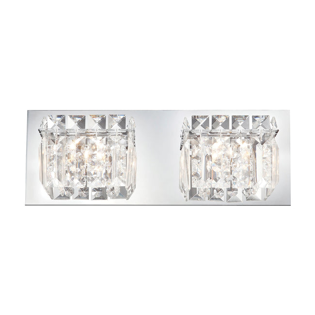 ELK Lighting BV1002-0-15 - Crown 13" Wide 2-Light Vanity Sconce in Chrome with Clear Crystal
