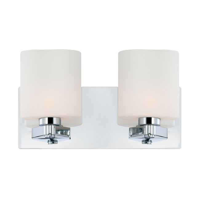 ELK Lighting BV5502-10-15 - Embro 12" Wide 2-Light Vanity Lamp in Chrome with Oval White Opal Glass