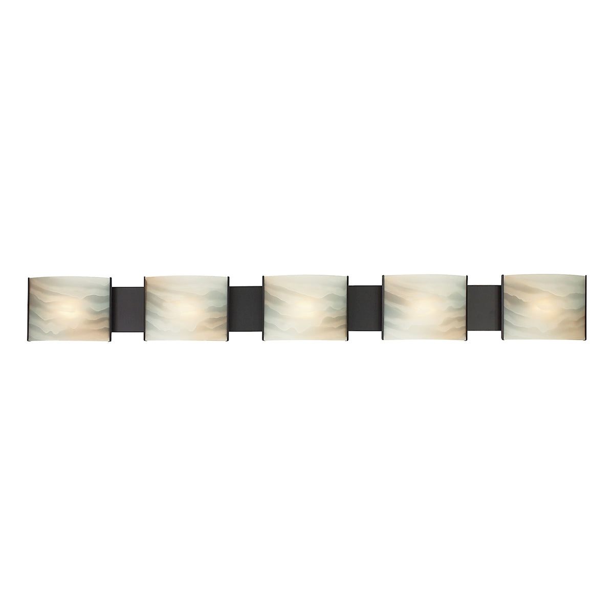 ELK Lighting BV715-HM-45 - Pannelli 52" Wide 5-Light Vanity Sconce in Oil Rubbed Bronze with Hand-fo