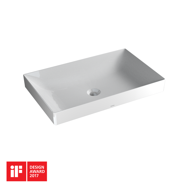 Toto LT476GR#01 - Kiwami 23-5/8" Rectangular Ceramic Vessel Bathroom Sink with CeFiONtect- Cotton Wh