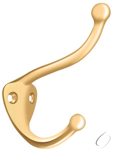 CAHH3CR003 Coat & Hat Hook; Lifetime Brass Finish