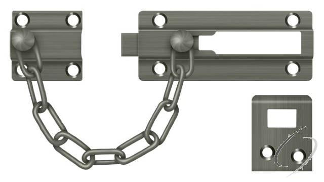 CDG35U15A Door Guard; Chain / Doorbolt; Antique Nickel Finish