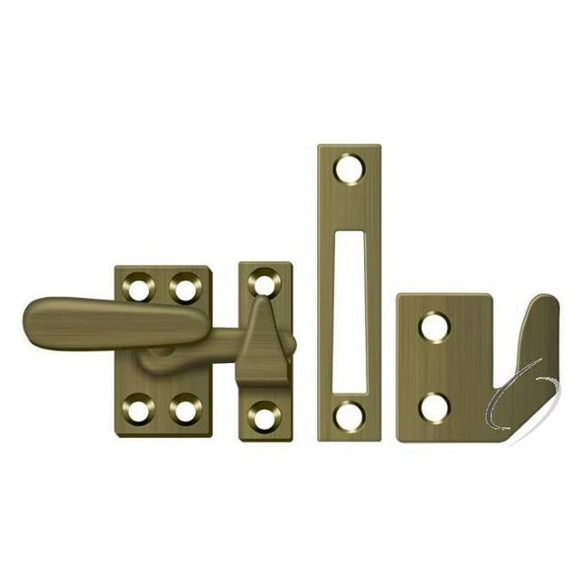 CF066U5 Window Lock; Casement Fastener; Small; Antique Brass Finish
