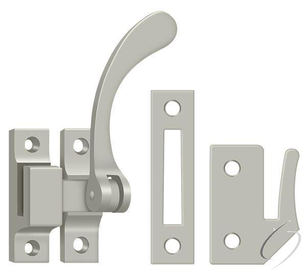 CF450U15 Window Lock; Casement Fastener; Reversible; 4-1/2"; Satin Nickel Finish