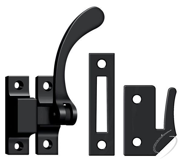 CF450U19 Window Lock; Casement Fastener; Reversible; 4-1/2"; Black Finish