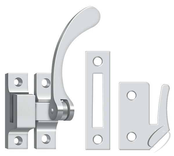 CF450U26 Window Lock; Casement Fastener; Reversible; 4-1/2"; Bright Chrome Finish