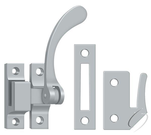 CF450U26D Window Lock; Casement Fastener; Reversible; 4-1/2"; Satin Chrome Finish