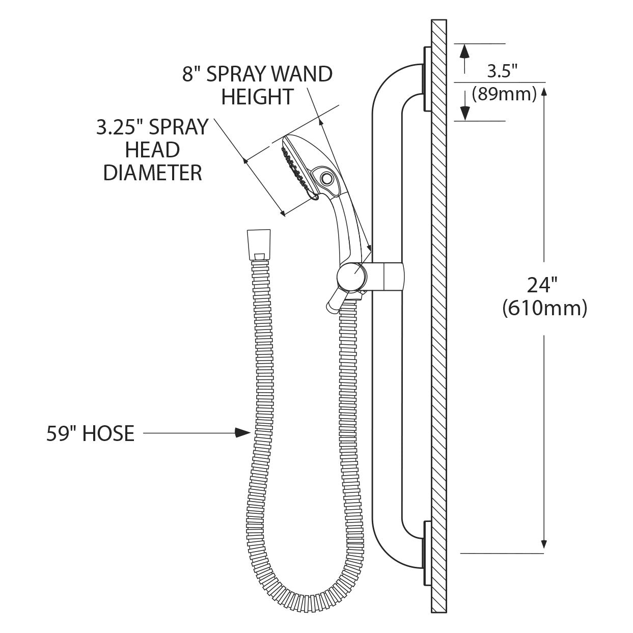 40124BN - Capstone Handheld Shower with Grab Bar in Brushed Nickel
