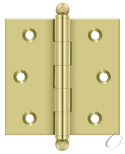 CH2525U3 2-1/2" x 2-1/2" Hinge; with Ball Tips; Bright Brass Finish