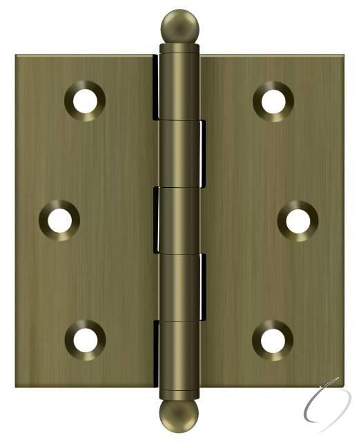 CH2525U5 2-1/2" x 2-1/2" Hinge; with Ball Tips; Antique Brass Finish