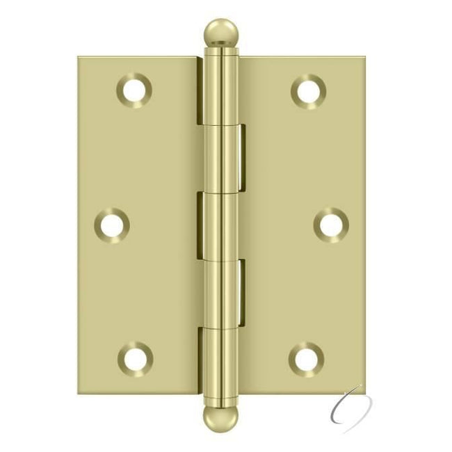 CH3025U3-UNL 3" x 2-1/2" Hinge; with Ball Tips; Unlacquered Bright Brass Finish