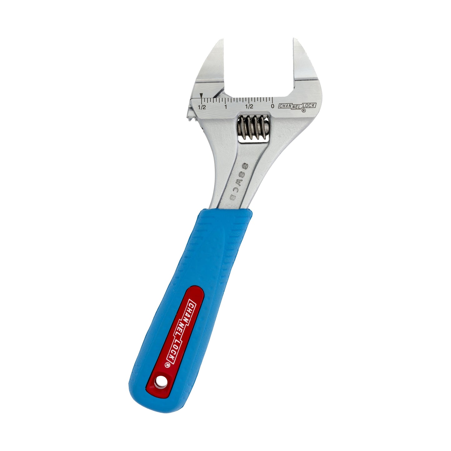 8SWCB - 8" Code Blue Wideazz Slim Jaw Adjustable Wrench