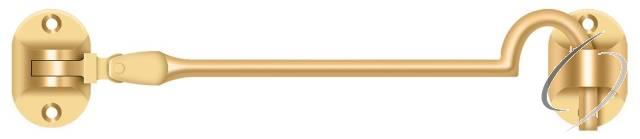 CHB6CR003 Cabin Hooks; British Style; 6"; Lifetime Brass Finish