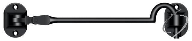 CHB6U19 Cabin Hooks; British Style; 6"; Black Finish