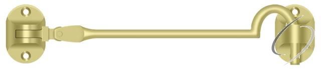 CHB6U3 Cabin Hooks; British Style; 6"; Bright Brass Finish