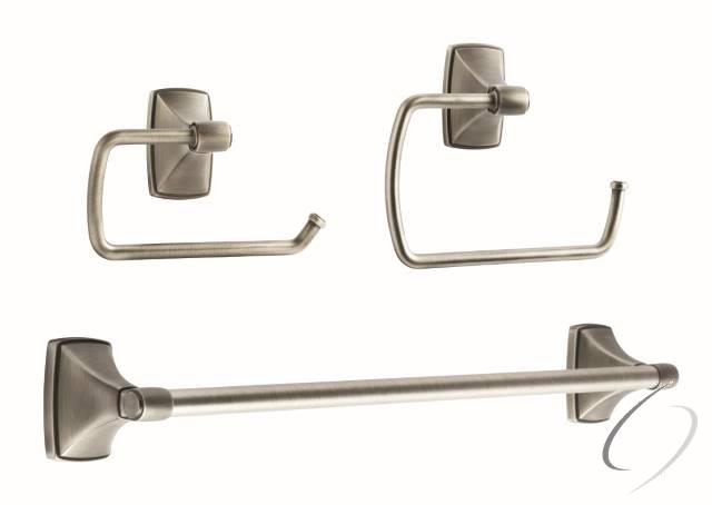 CLARENDONAS1 Bathroom Kit with BH26500AS Tissue Roll Holder BH26501AS Towel Ring BH26503AS Towel Bar