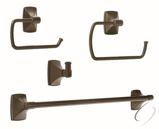CLARENDONCBZ3 Bathroom Kit with BH26500CBZ Tissue Roll Holder BH26501CBZ Towel Ring BH26503CBZ Towel Bar BH26502CBZ Robe Hook Caramel Bronze Finish