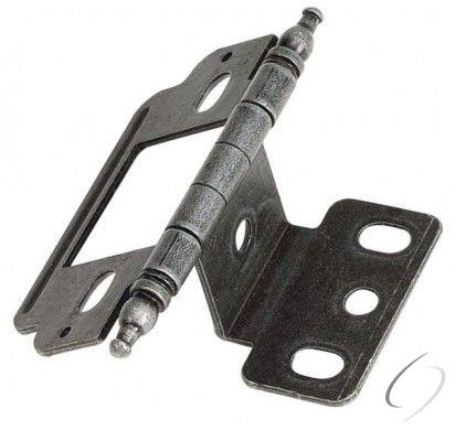 Amerock CM3180TMWI 3/4" (19 mm) Full Inset Partial Wrap Ball Tip Cabinet Hinge Wrought Iron Finish