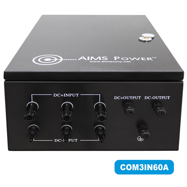 COM3IN-60A - Solar Array Combiner Box 60A 200Vdc 3 Strings 10KW - Prewired