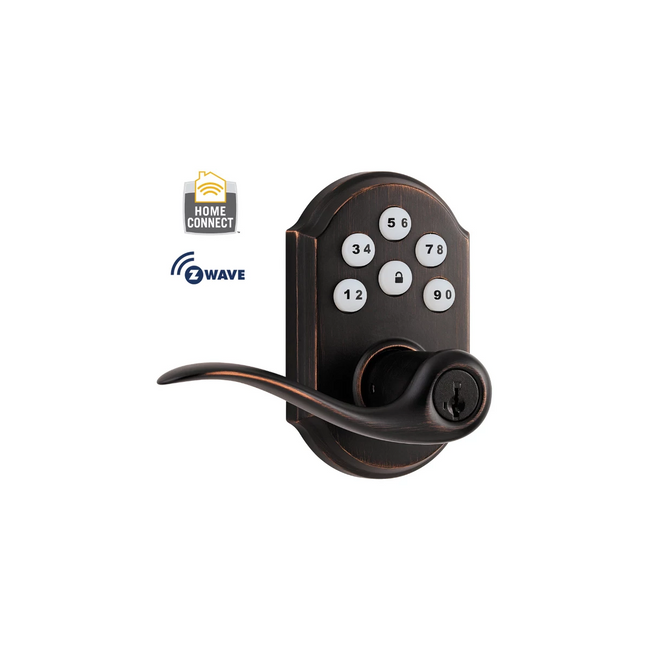 CP912TNLZW500-11PS Clear Pack Z-Wave Enabled Tustin Lever Smartcode Deadbolt with Z-Wave 500 Chipset